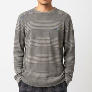 Volcom Gray Striped Men's Waffle Knit Sweater size XL